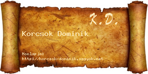 Korcsok Dominik névjegykártya