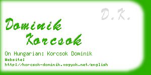dominik korcsok business card
